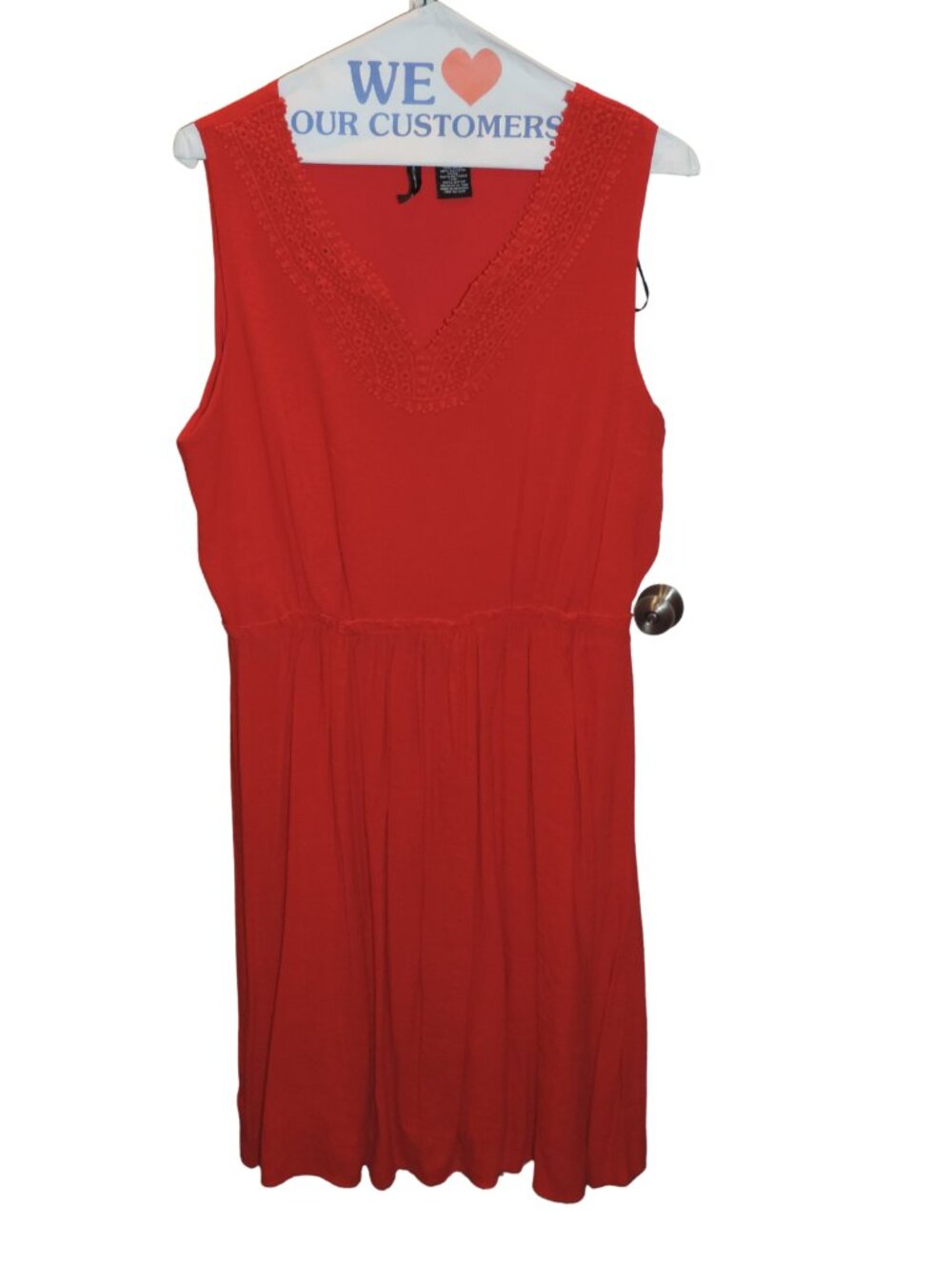 new directions Red Sleeveless V-Neck Dress